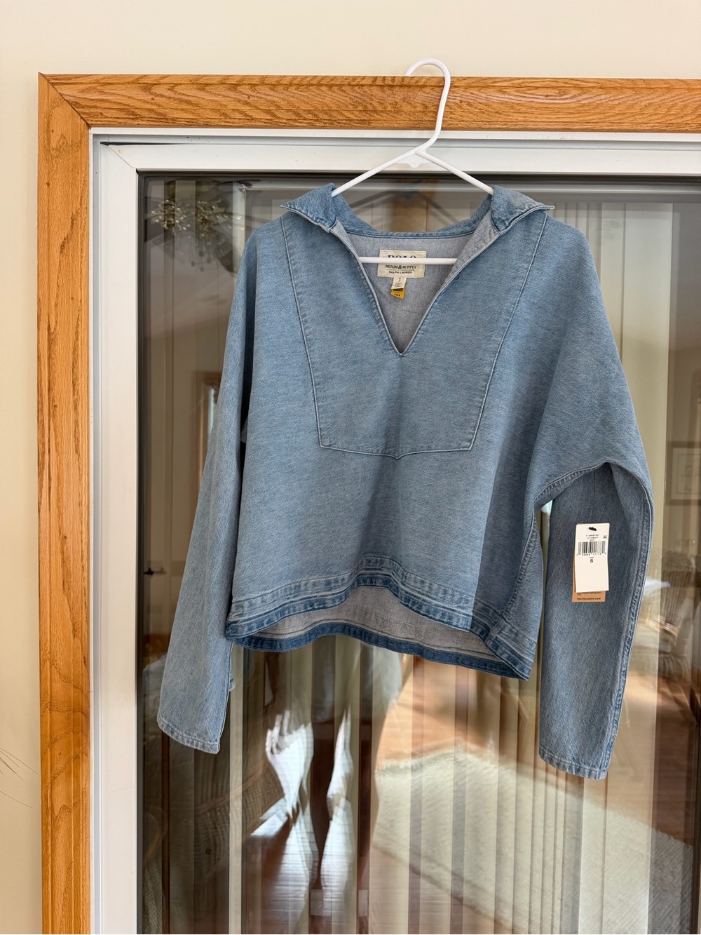 NWT Polo by Ralph Lauren Light Blue Denim V-Neck Pullover